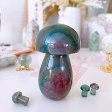 Load image into Gallery viewer, Ocean Jasper Large Blue Mushroom