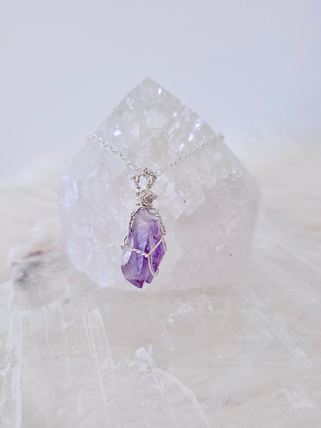 Spiritual Warrior Amethyst Crystal Necklace