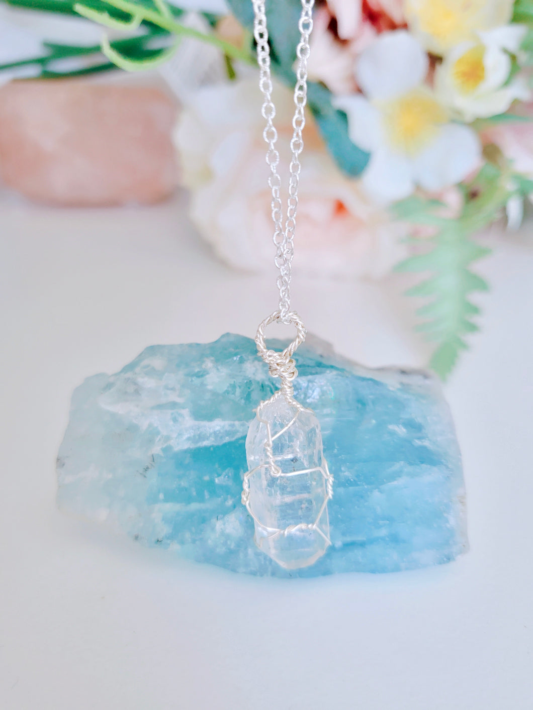 Ace of Wands Clear Quartz Necklace
