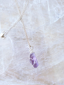 Spiritual Warrior Amethyst Crystal Necklace